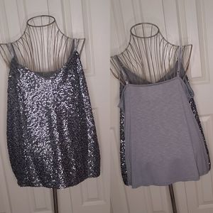 Lane Bryant Silver Sequin tank top sz 18/20